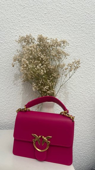 Borsa Pinko Fucsia con Dettagli Dorati