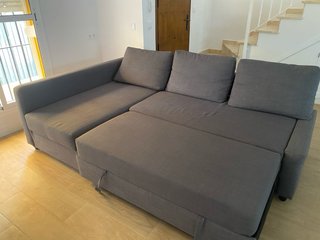 Sofá modular gris tela