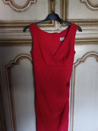 Vestito tubino rosso longuette taglia S
