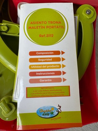 Trona portátil maletín rojo