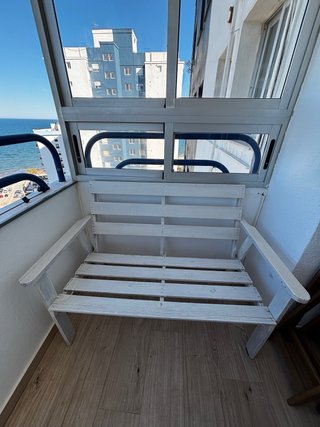 Banco de terraza madera blanco
