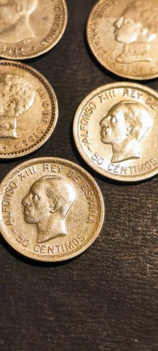 Monedas Alfonso XIII 50 Céntimos 1892-1926