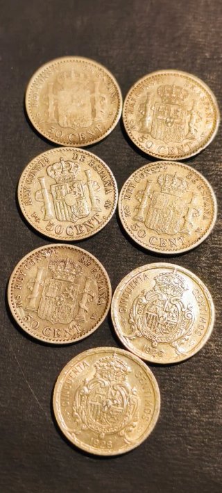 Monedas Alfonso XIII 50 Céntimos 1892-1926