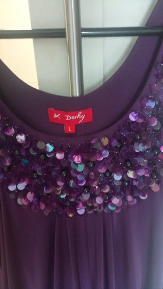 Vestido fiesta lentejuelas morado talla única