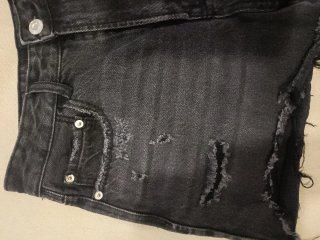 Shorts vaqueros negros rotos