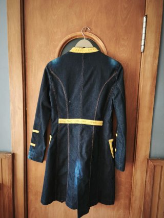 Chaqueta Denim Militar Azul y Dorada