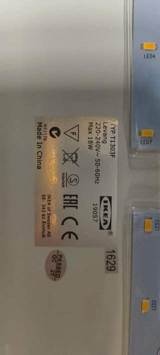 Plafón LED Levang Ikea Blanco