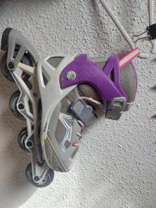 Patines en línea grises y morados del 35 al 38
