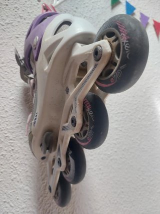Patines en línea grises y morados del 35 al 38