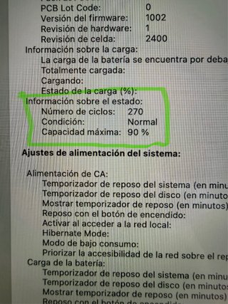 MacBook Pro M1 2020 13” 16GB con solo 270 ciclos