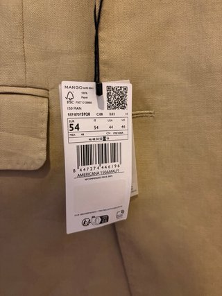 Traje de lino beige Nuevo!