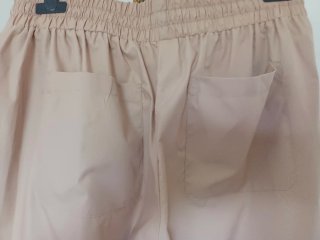 Pantalón ancho de verano beige