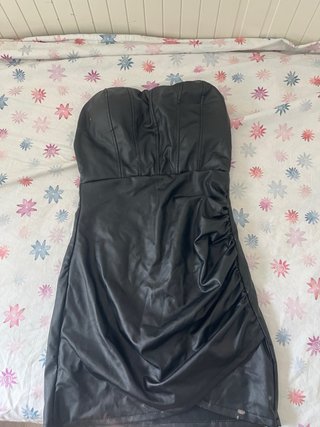 Vestido Negro Cuero Talla S