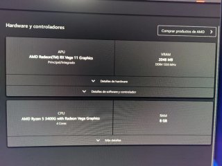 Ordenador  Ryzen 5 3400G 8GB RAM 240GB SSD