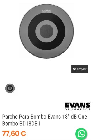 Parche Bombo Evans dB ONE 18"