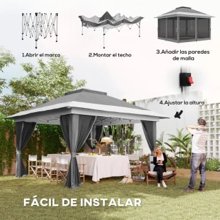 Cenador Plegable 3,6x3,6m con Laterales