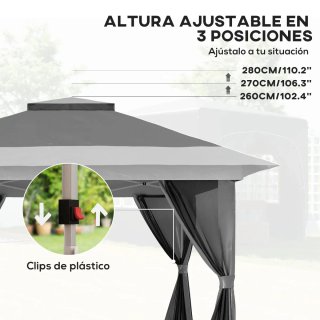 Cenador Plegable 3,6x3,6m con Laterales