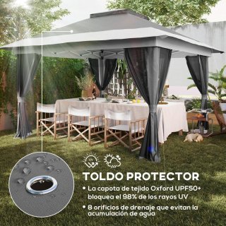 Cenador Plegable 3,6x3,6m con Laterales