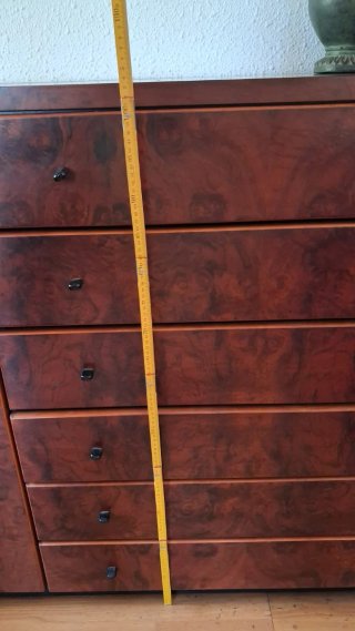 Mueble vitrina y cajonera madera