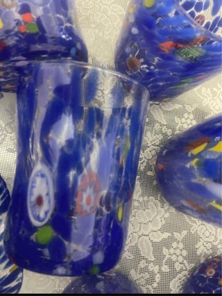Bicchieri Murano Blu Multicolore Vetro