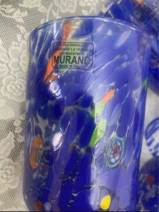 Bicchieri Murano Blu Multicolore Vetro