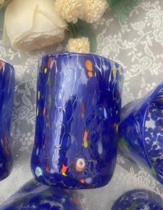 Bicchieri Murano Blu Multicolore Vetro