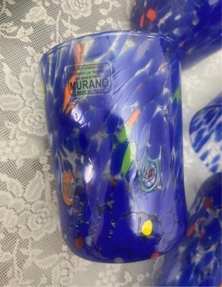 Bicchieri Murano Blu Multicolore Vetro