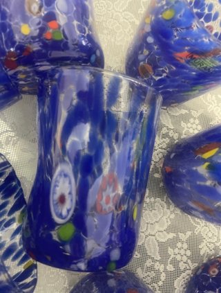 Bicchieri Murano Blu Multicolore Vetro
