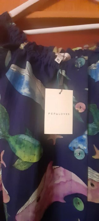 Vestido pepa loves  estampado peces azul