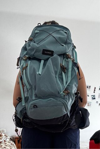 Mochila Forclaz 45+10 Mujer Azul/Verde