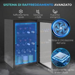 Cantinetta Frigo Vino 68L con Ripiano Rimovibile e
