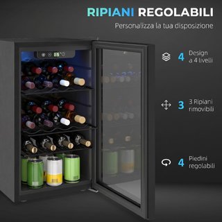 Cantinetta Frigo Vino 68L con Ripiano Rimovibile e