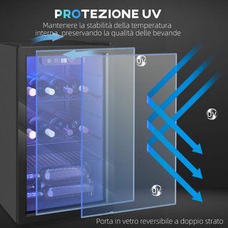 Cantinetta Frigo Vino 68L con Ripiano Rimovibile e