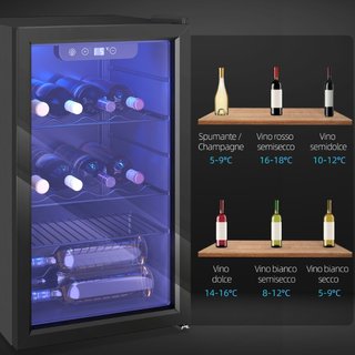Cantinetta Frigo Vino 68L con Ripiano Rimovibile e