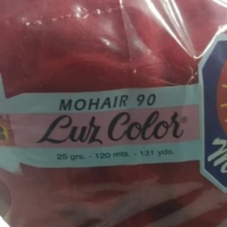 Lote 20 ovillos Mohair rojo