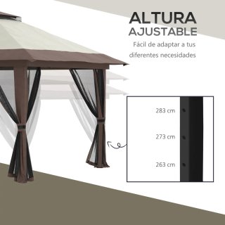 Carpa Plegable Ajustable Beige y Marrón