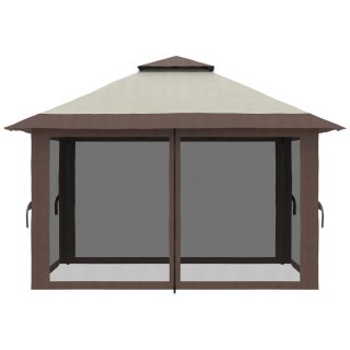 Carpa Plegable Ajustable Beige y Marrón