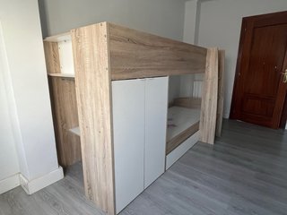 Cama Litera Madera y Blanco