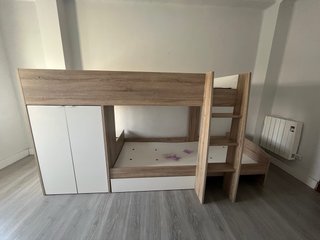 Cama Litera Madera y Blanco