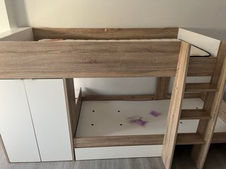 Cama Litera Madera y Blanco