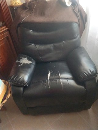 Sillón masaje tela marrón