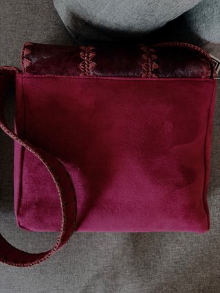 Bolso boho burdeos patchwork