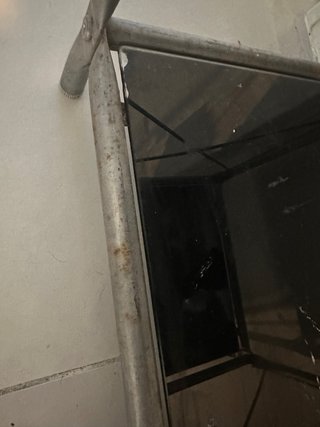 Scaffale in Metallo e Cristallo Nero