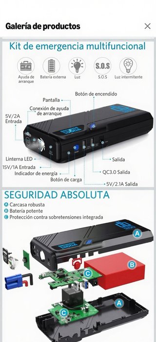 Arrancador Coche DBPower 1200A