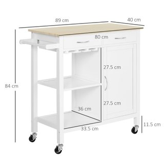 Carrello da Cucina Classico con Cassetti e Ruote i
