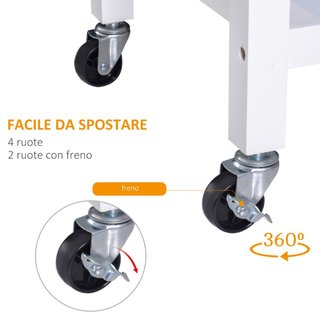 Carrello da Cucina Classico con Cassetti e Ruote i