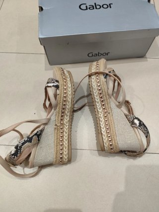 Sandalias cuña Gabor esparto trenzado 39