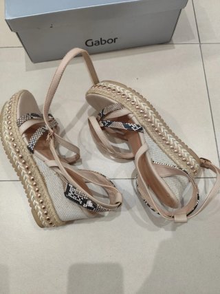 Sandalias cuña Gabor esparto trenzado 39