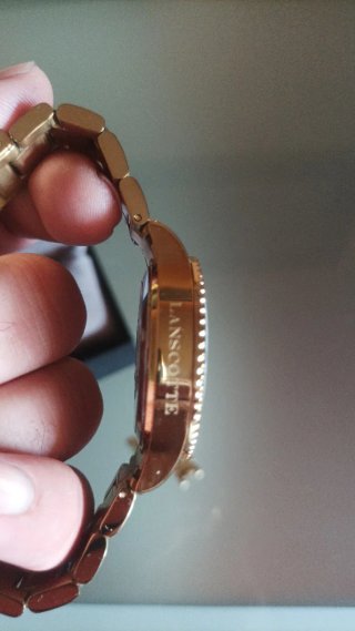 Reloj Lanscotter Cronógrafo Dorado Negro