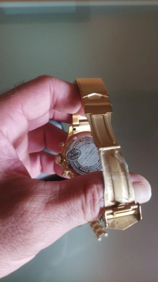 Reloj Lanscotter Cronógrafo Dorado Negro